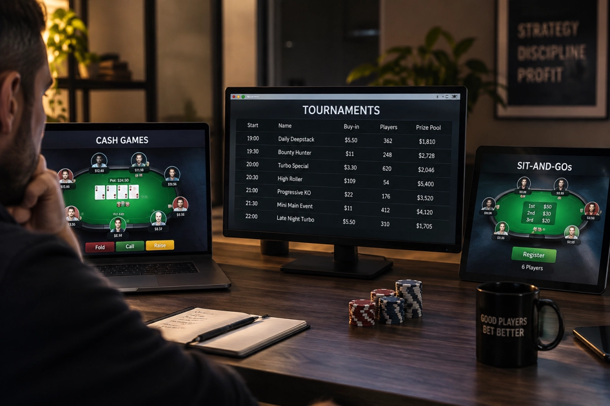 Online Poker Formats Compared: Cash Games, Tournaments and Sit-and-Gos